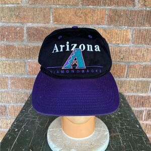 Vintage Arizona Diamondbacks Snapback Hat Cap Black Purple MLB Baseball 90s Mens